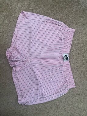 PINK Victoria's Secret Light Pink Pinstripe Lounge Shorts